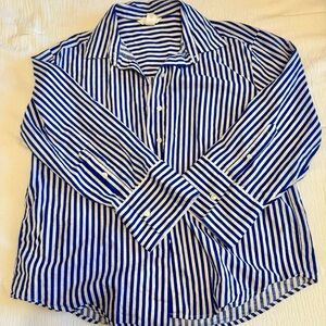 Blue & White oversized button down